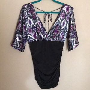 Sexy purple and black party dress